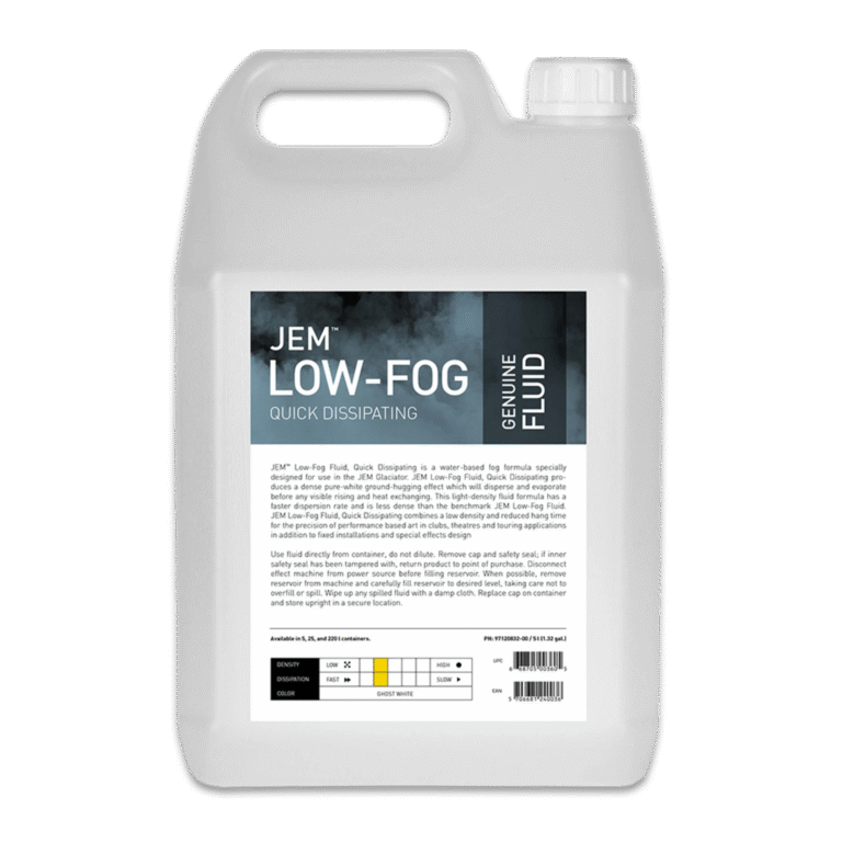 JEM Low-Fog Fluid, Quick Dissipating