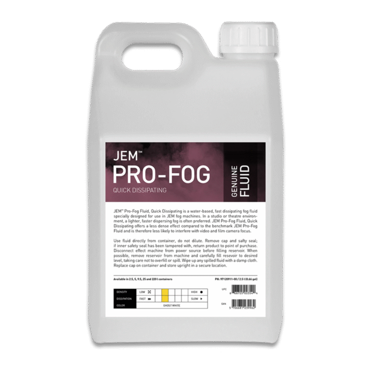 JEM Pro-Fog Fluid, Quick Dissipating